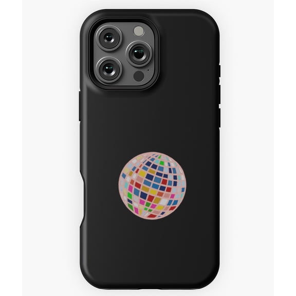 Disco Dots Jet Black Party Pattern Phone Case for iPhone 16 15 14 13 12 11 Pro Max