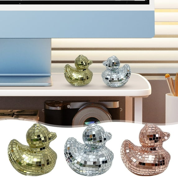 Disco Duck Ornament under $5! Xqxayjr Disco Ball Duck Decor, Mirror Glass Duck Ornament, Sparkling Home Decor Piece, Themed Party Decoration for Christmas Tree