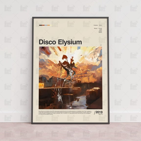 Disco Elysium Poster, Gaming Wall Art, Unframed Paper Poster 8x10in