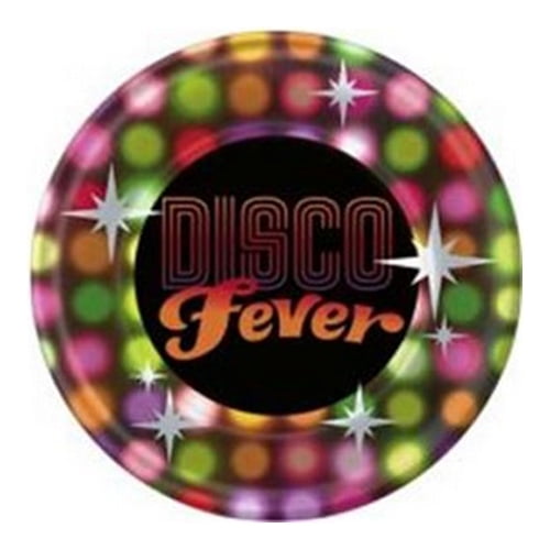 Various Disco Fever Party Disposable Paper Plates, 8 Count