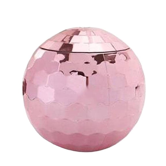 Disco Flash Ball Cocktail Cup With Lid And Straw, 1-Pack Transparent Faceted Ball Design With Unique Hexagonal Facet Pattern Mimicking Traditional Disco Balls, Festive Ambiance