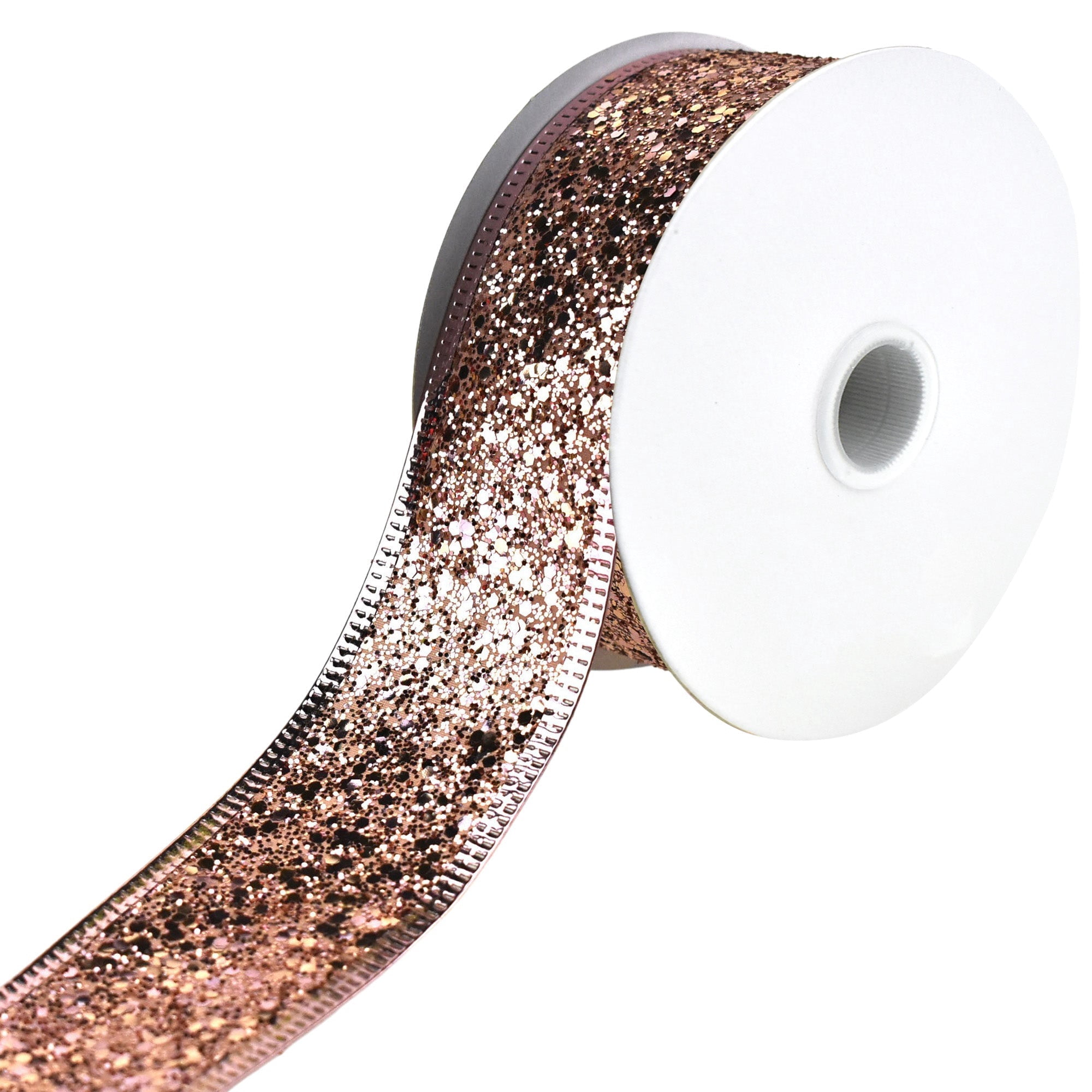Disco Glitter Metallic Edge Wired Ribbon, 1-1/2-Inch, 10-Yard - Rose ...