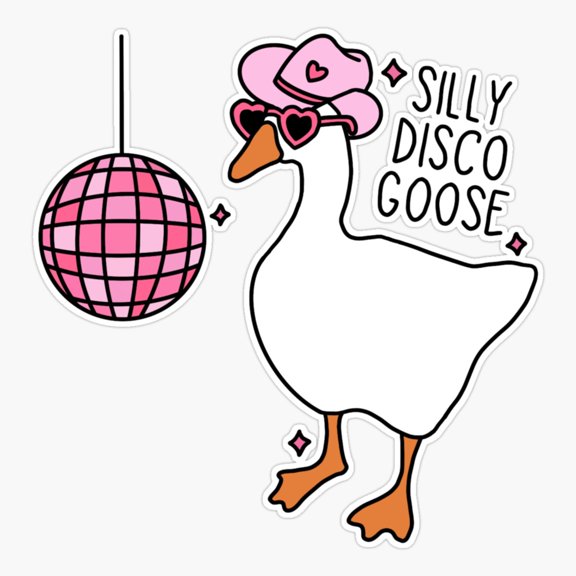 Disco Goose Dancing Bird Sticker