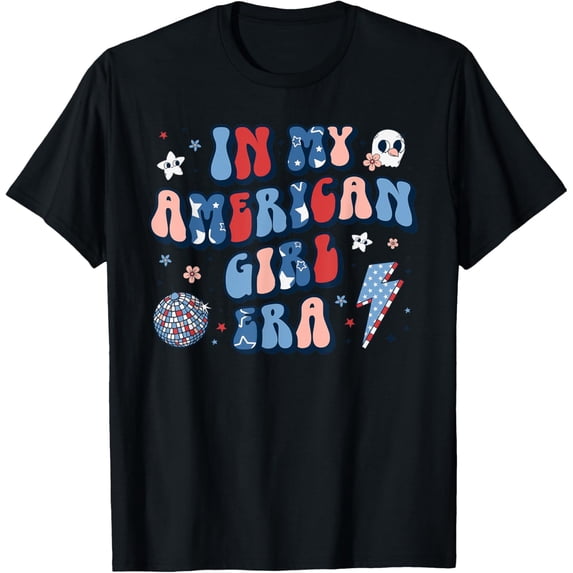 Disco In My American Girl Era Retro 4th of July Fourth Groovy Vintage T-shirt
