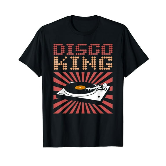 Disco King Black T-Shirt 70s Disco Themed Shirt Vintage Retro Tee