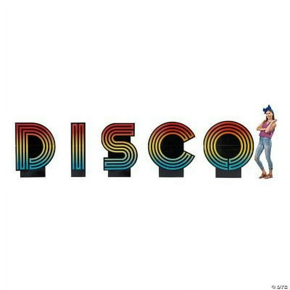 Disco Letters Stand-Ups, Party, Party Decor, 5 Pieces