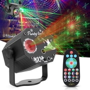 DJ Disco Stage Party Lights, Sound Activated USB Powered Bright RGB LED Projector Strobe Lamp with Remote Control, Portable Stage Laser Light for Indoor Birthday Christmas Karaoke Club KTV Xmas Show