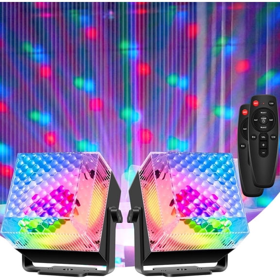 Disco Lights,Party Light Dj Stage Light 7 Colors Sound Activated for Christmas Birthday KTV Club Romantic Decoration 2pcs