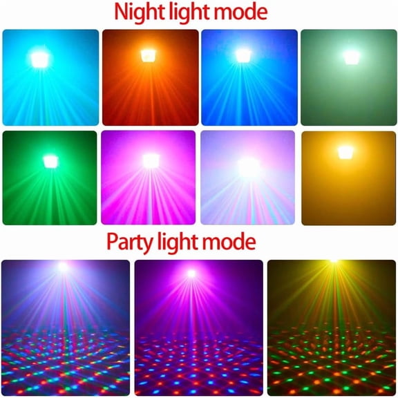 Disco Lights,Party Light Dj Stage Light 7 Colors Sound Activated for Christmas Birthday KTV Club Romantic Decoration 2pcs