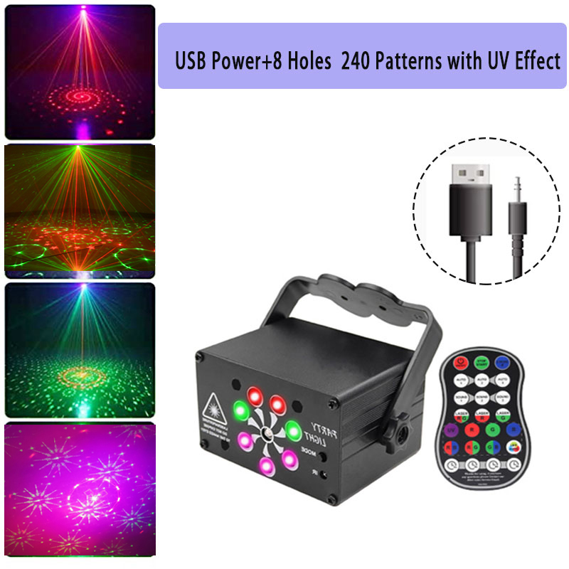 Disco Lights RGB LED Laser Stage Beam Lights Sound Activated DJ Party