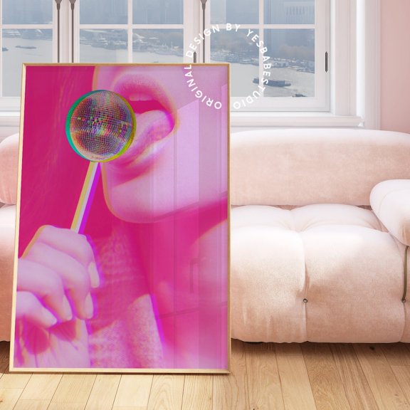 Disco Lollipop Disco Ball Art Colorful Decor Maximalist Wall Art Quirky Decor Eclectic Prints Colorful Wall Art Disco Room Decor Wall Art