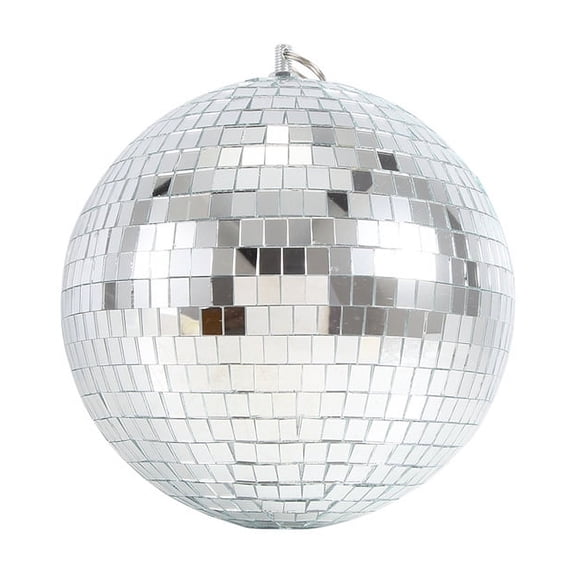 Disco Mirror Ball 20cm Stage Lighting Glitter Ball for Party Decor, Silver