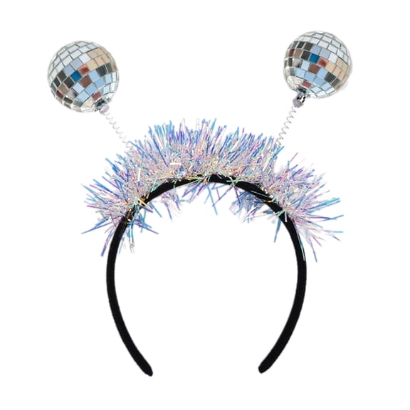 Disco Mirror Ball Hairband For Parties Concerts Reflective Plastic Glittering Hair Accessory Unisex For Teens