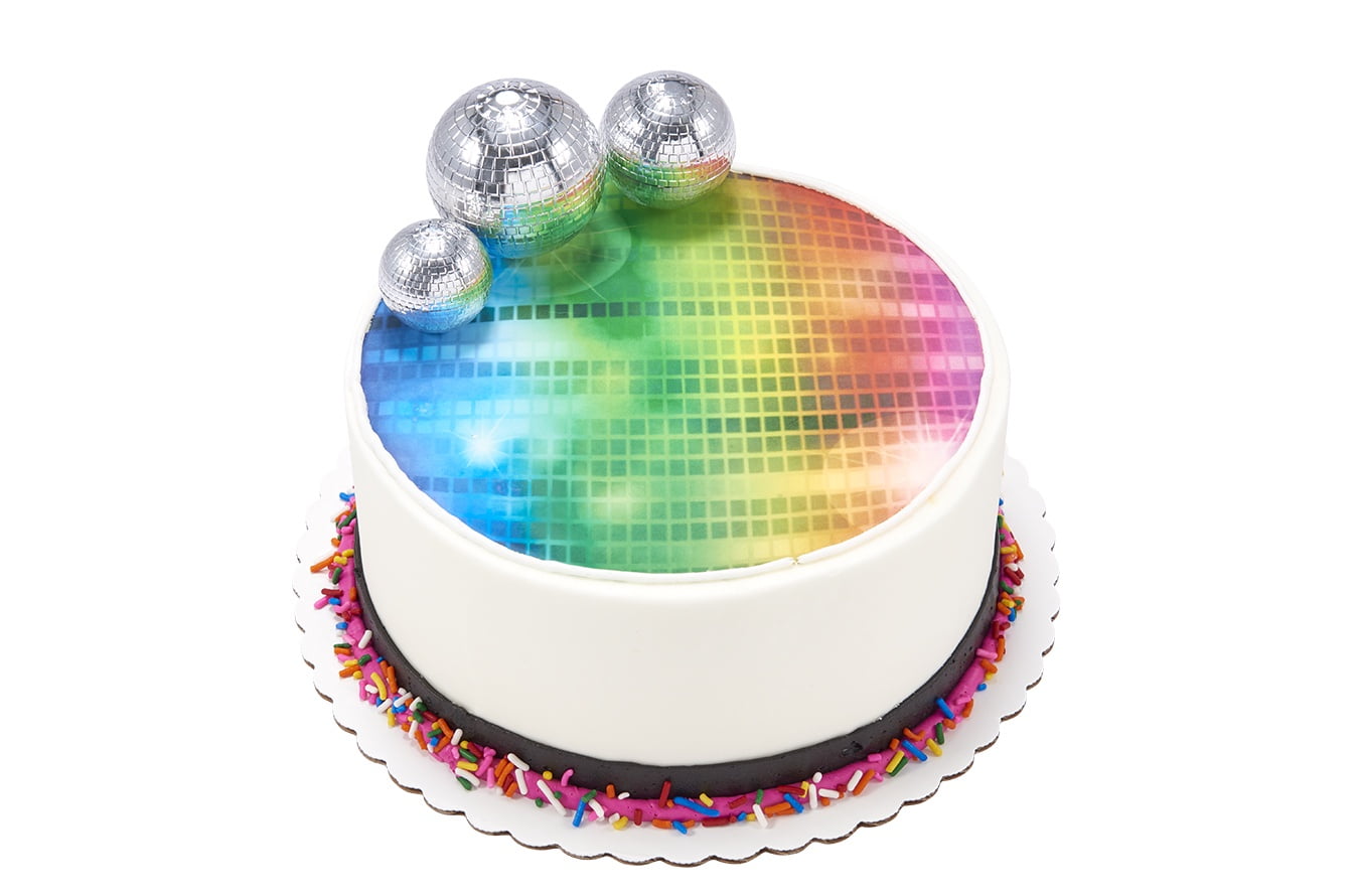 Disco-Neon Double Layer 8 Inch Round Cake