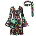 thumbnail image 1 of Disco Outfit Women 70s Hippie Costume Disco Dress for Womens Halloween Cosplay Clothes Plus Size, 1 of 5