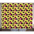 thumbnail image 1 of Ambesonne Retro Curtains 2 Panel Set, Afro Girls Polka Dots 80s, 108" x 96", Multicolor, 1 of 3