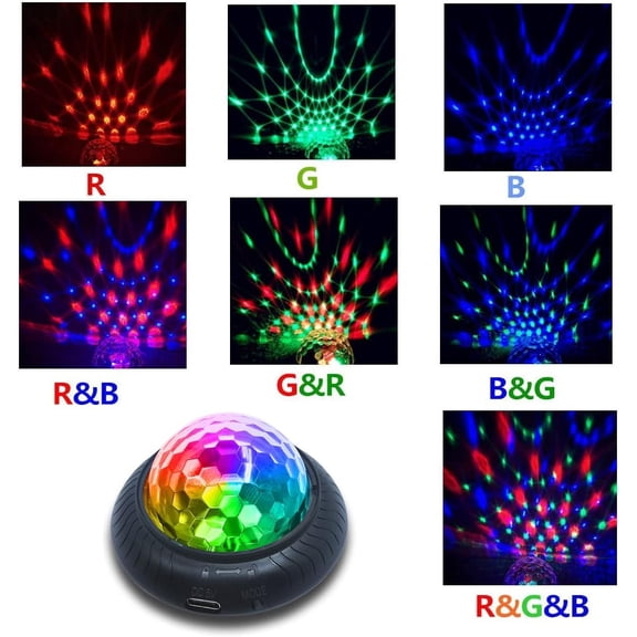 Disco Party Light Night Light 2 in 1 Flashes with Music Sound Activated Multicolor Disco Ball Rechargeable Battery Operated RBG Mini Disco Ball Entertaining Atmosphere for Car Room(4 Pack)