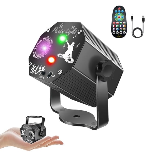 Disco Party Light with Remote - 72 Patterns, 3 Sound-Controlled Modes, Timer Function, HD Strobe Stage Effect for Indoor Decor, Birthday & Holiday Celebrations