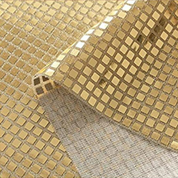 Disco Party Tablecloth, Retro Reflective Shiny Metallic Finish Table Cover for 70s Theme Birthday Party Celebrations and Event Decorations Home Kitchen, Gold