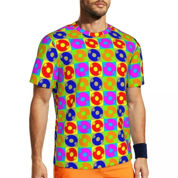 Disco Pop Art Gym T Shirt Summer Colorful Print Streetwear T-Shirts Harajuku Tee Shirt For