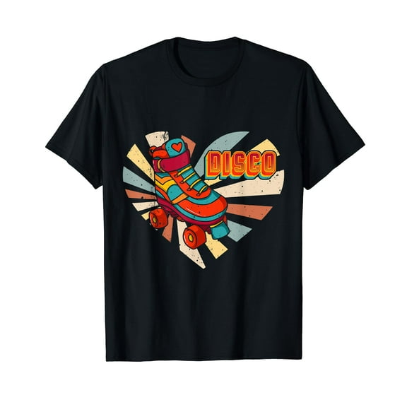 Disco Roller Love Vintage Skates Derby Skating Heart Gift T-Shirt