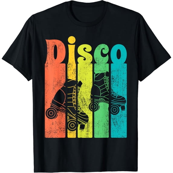 Disco Roller Vintage Skater Classic 70s 80s Skating Gift T-Shirt Black 2X-Large