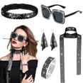 thumbnail image 1 of Disco Sequin Glamour Set with Style Headband Sunglasses Statement Necklace Earrings Rhinestone Scarf and Elegant Bracelet Accessories, 1 of 1