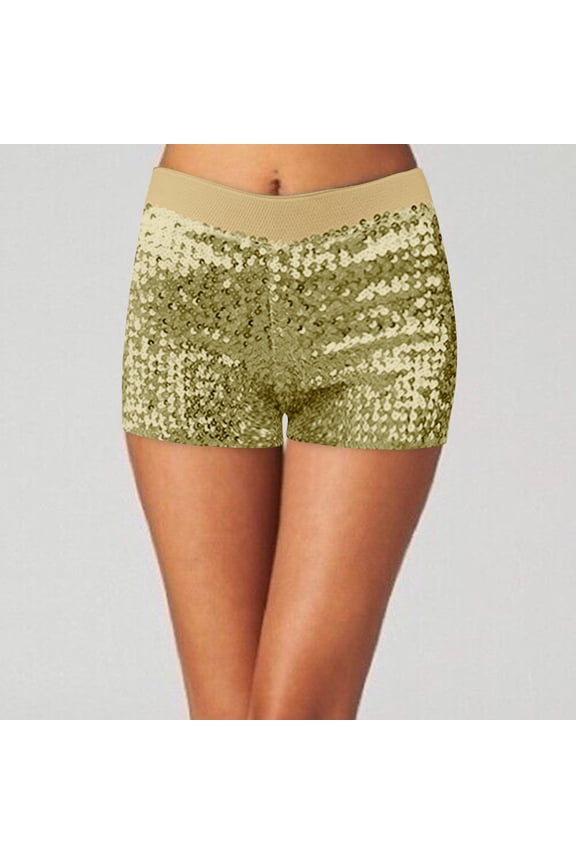 Disco Sequins Women's Shorts Shiny Glitter Dance Hot Pants Mini Stretch Jazz Performance Wear