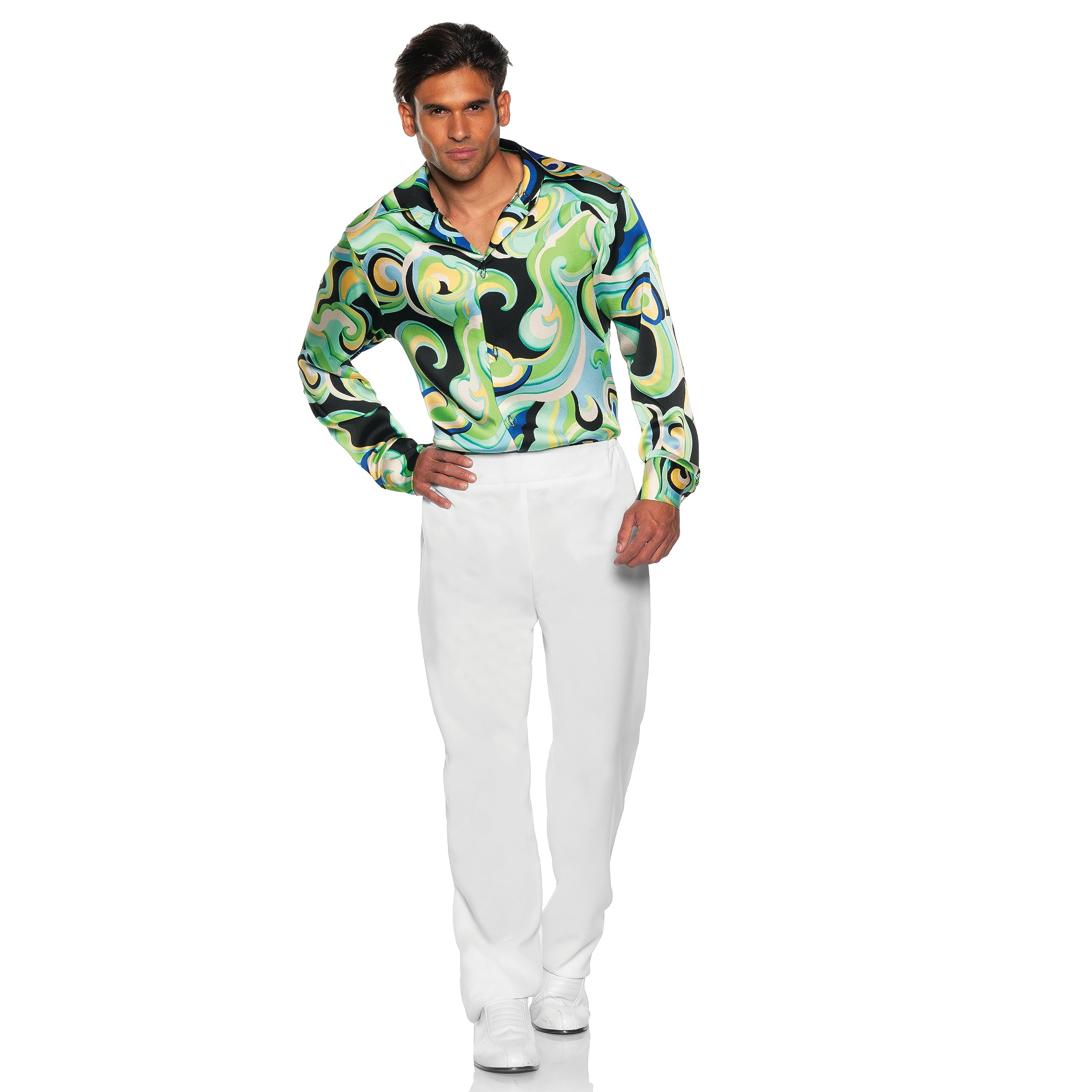 UNDERWRAPS 70s Disco Shirt Men - Green Swirl 70s Outfits for Men, Retro  Costume Shirts for Theme Parties, Halloween Costumes (Green Disco, XX-Large  54-56) - Walmart.com