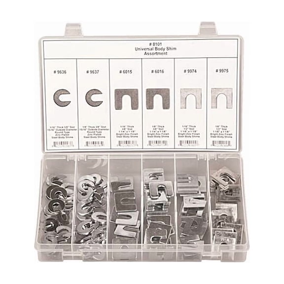 Slotted Shim Assortment,Untabbed,140 pcs 8101