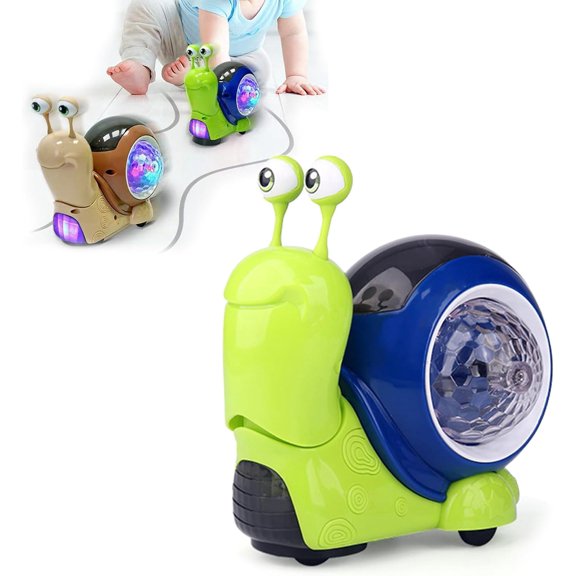 Disco Snail Baby Toy Luminous Snail Toy Musical Crawling Toys Baby Interactive Crawling Toy Crawling Snail Baby Toy with Music & Projection Light Early Learning Educational Toys for Home School