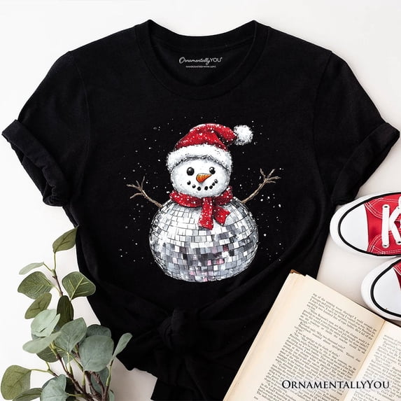 Disco Snowman Christmas T‑Shirt, Retro Holiday Tee for Dancers
