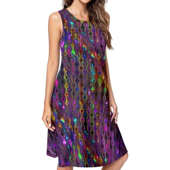 Disco Sucks!!! Spring Summer Dresses for Women Fashion T-shirt Dress Casual Sleeveless Loose Sundress with Pockets