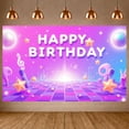 thumbnail image 1 of Disco Theme Banner Glittery Design Birthday Party Display Pink Purple Color Star Pattern Celebration Backdrop for Birthday Celebration Disco Party Photo Shoot, 1 of 9