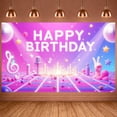 thumbnail image 1 of Disco Theme Banner Glittery Design Birthday Party Display Pink Purple Color Star Pattern Celebration Backdrop for Birthday Celebration Disco Party Photo Shoot, 1 of 9