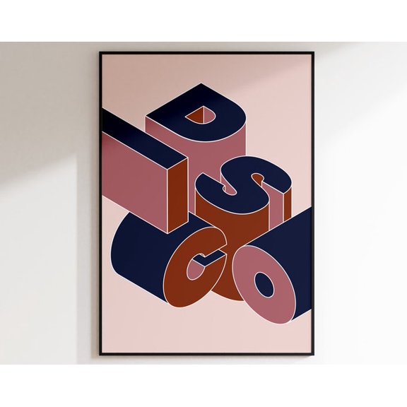 Disco Wall Art Print, Unframed Paper Poster 8x10in