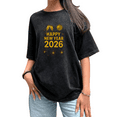 thumbnail image 1 of Disco and Wine glass Beautiful 2026 Happy New Year Theme Tee T Shirt Tops Cotton Short Sleeve Round Neck Black S-2XL Plus Size, 1 of 5