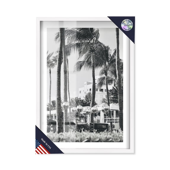 Disco by the beach Shadowbox Print Miami Art Prints by Notoriart, White Frame, 21 x 31