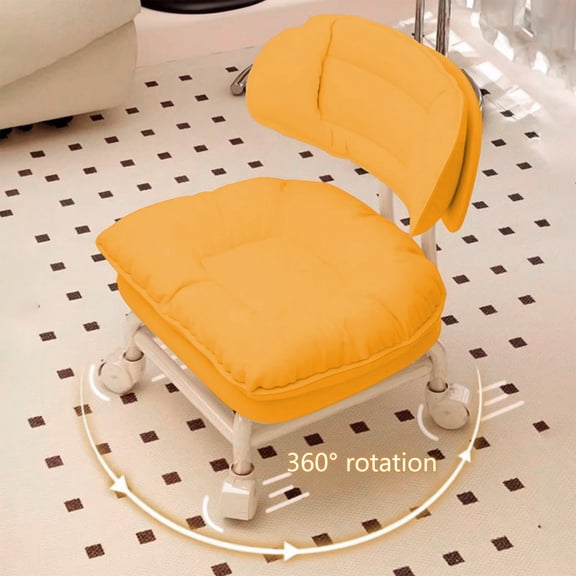 Disco*unt！Backrest Chair Household Bench Round Stool Small Stool with Pulley Short Stool, Rolling Low Seat with Back Support for Garage Workshop, Mobile Mechanics Creeper Stool