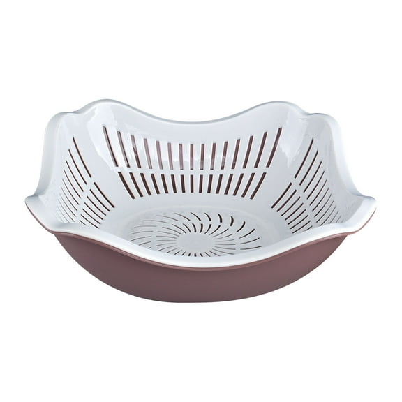 Disco*unt!Double Layer Plastic Basin with Drainage Basket, Multi Functional Fruit Vegetable Wash Bowl with Cover, Kitchen Sink Colander for Cleaning Storage