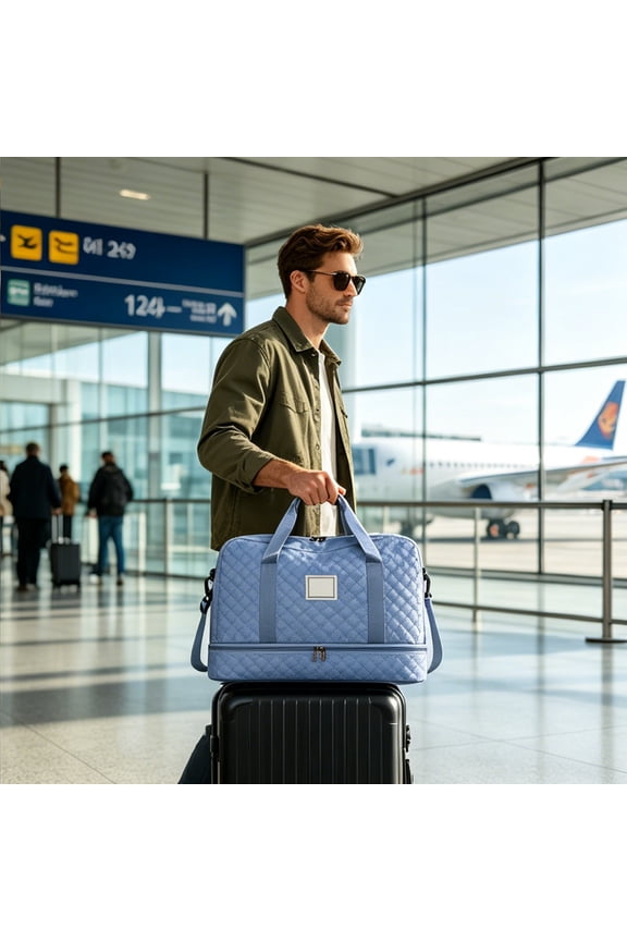 Disco*unt！Gym Bag with Dry Wet Separation Compartments, Large Capacity Travel Crossbody Bag for Women, Detachable Shoulder Strap for Sports Business and Weekend Trips