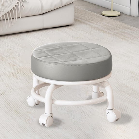 Disco*unt!Wheeled Low Stool for Home Use with Universal Wheels, Doorway Lazy Man Shoe Changing Stool, Multifunctional Seamstress Rolling Sit Stool Small Caster Seat