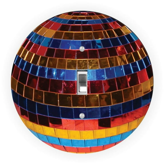 Discoball Design - Round Light Switch Plate Cover - Single Toggle