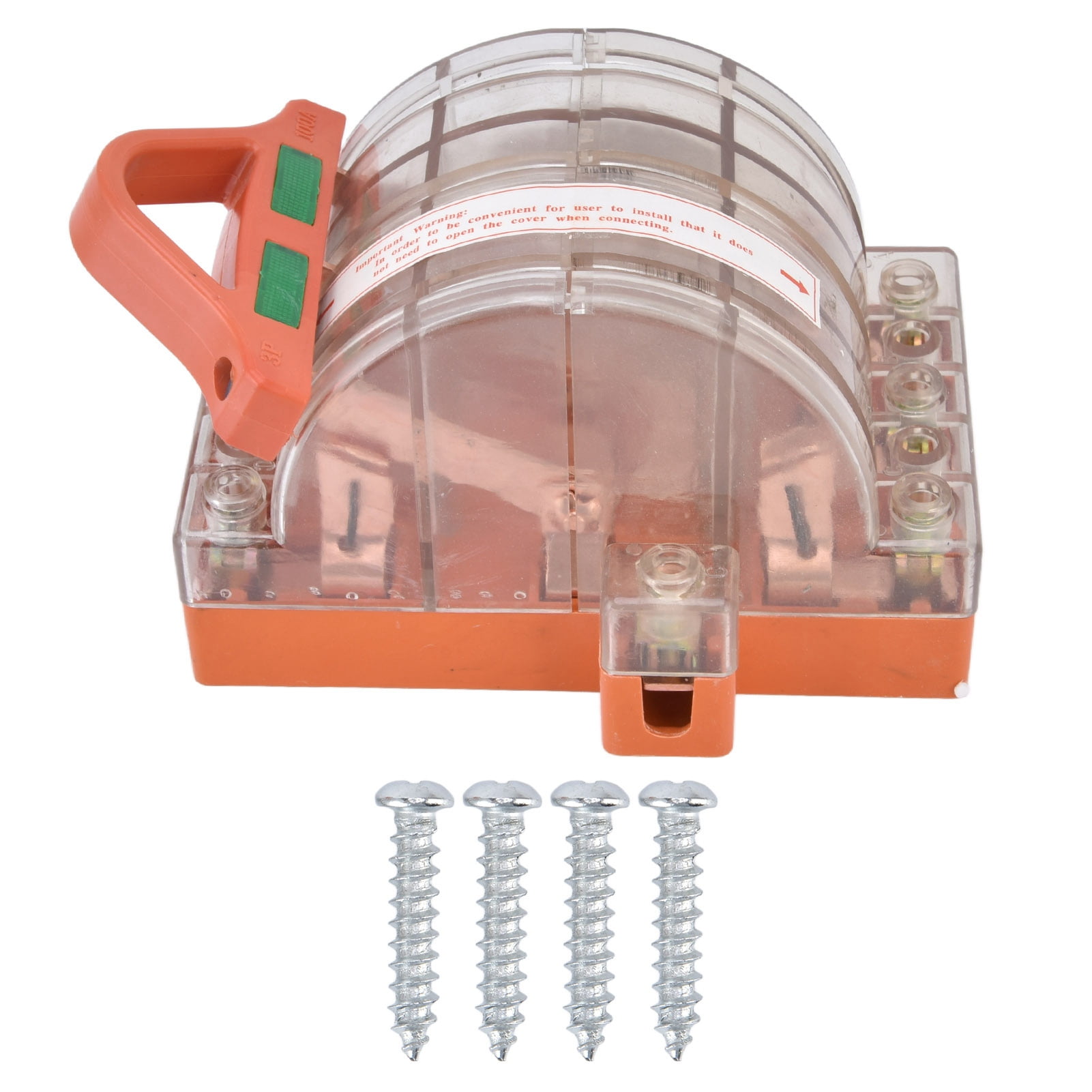 Disconnect Knife Switch Full Copper Transparent Shell, 3 Pole Double