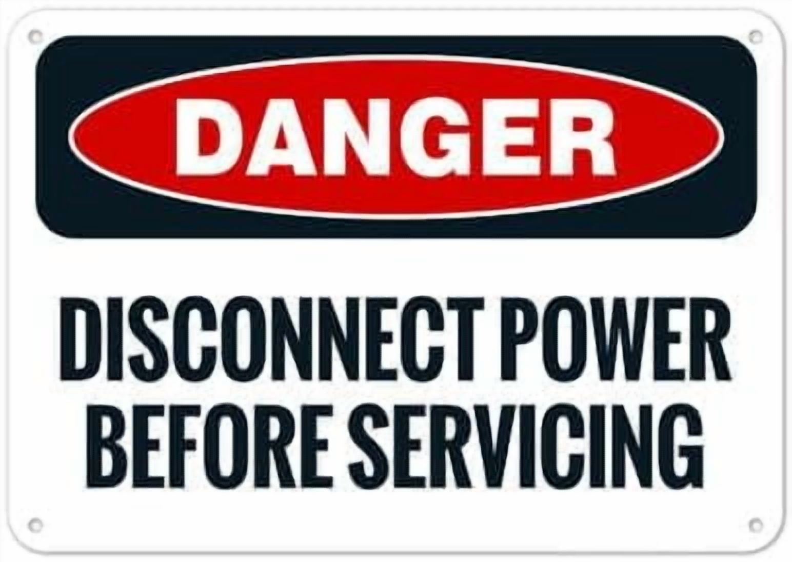 Disconnect Power Before Servicing Sign Property Safety Signs Metal Tin ...