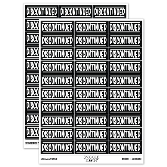 Discontinued Border Top Bottom Sticker Set - Black - Matte Finish - 1.75" Medium