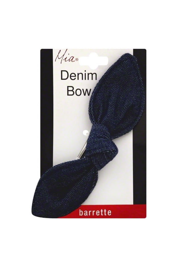 ***Discontinued***Bow Barrette - Denim Bow