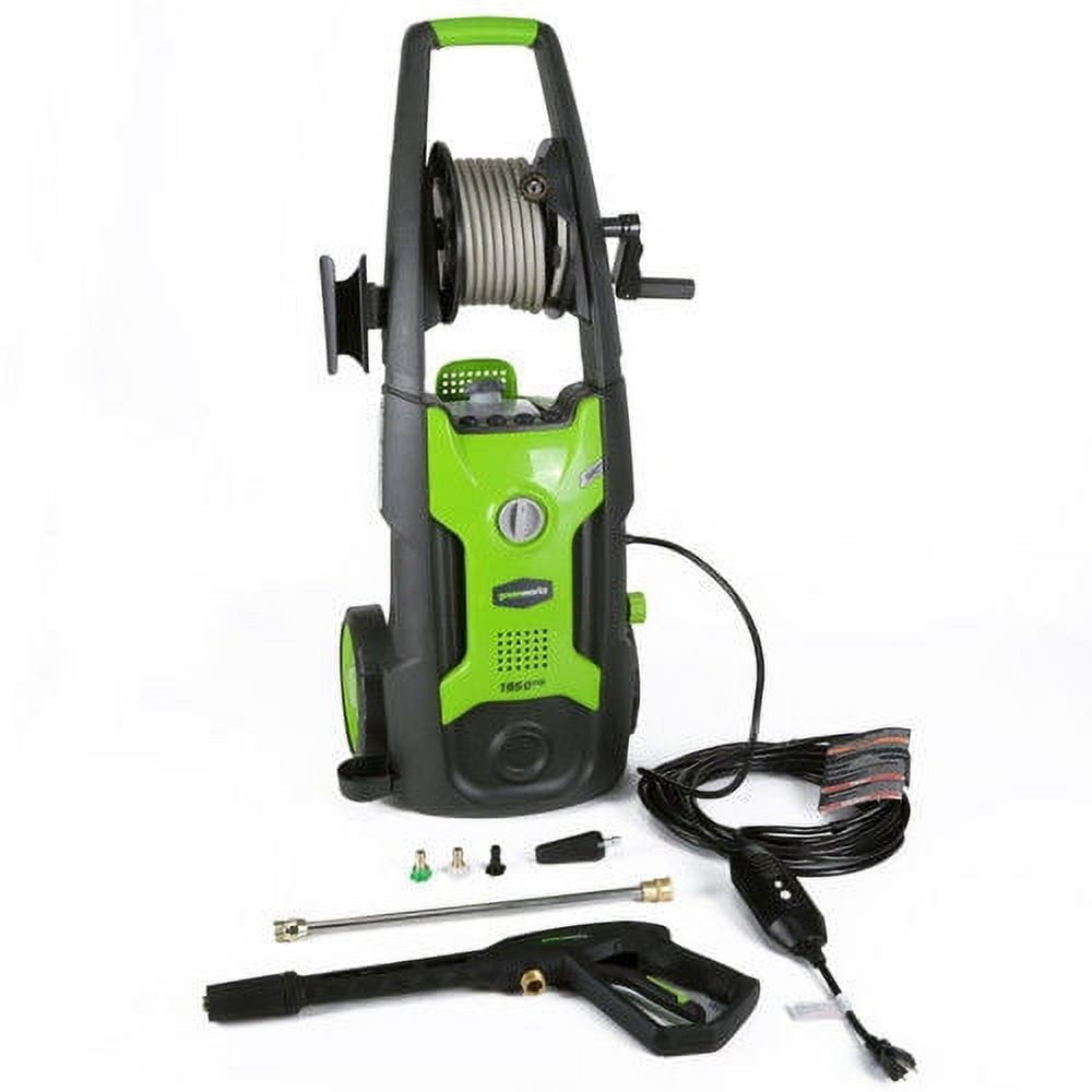 Discontinued Greenworks 13Ah 1950 PSI 1.2 GPM Electric Pressure Washer with Hose Reel GPW1951
