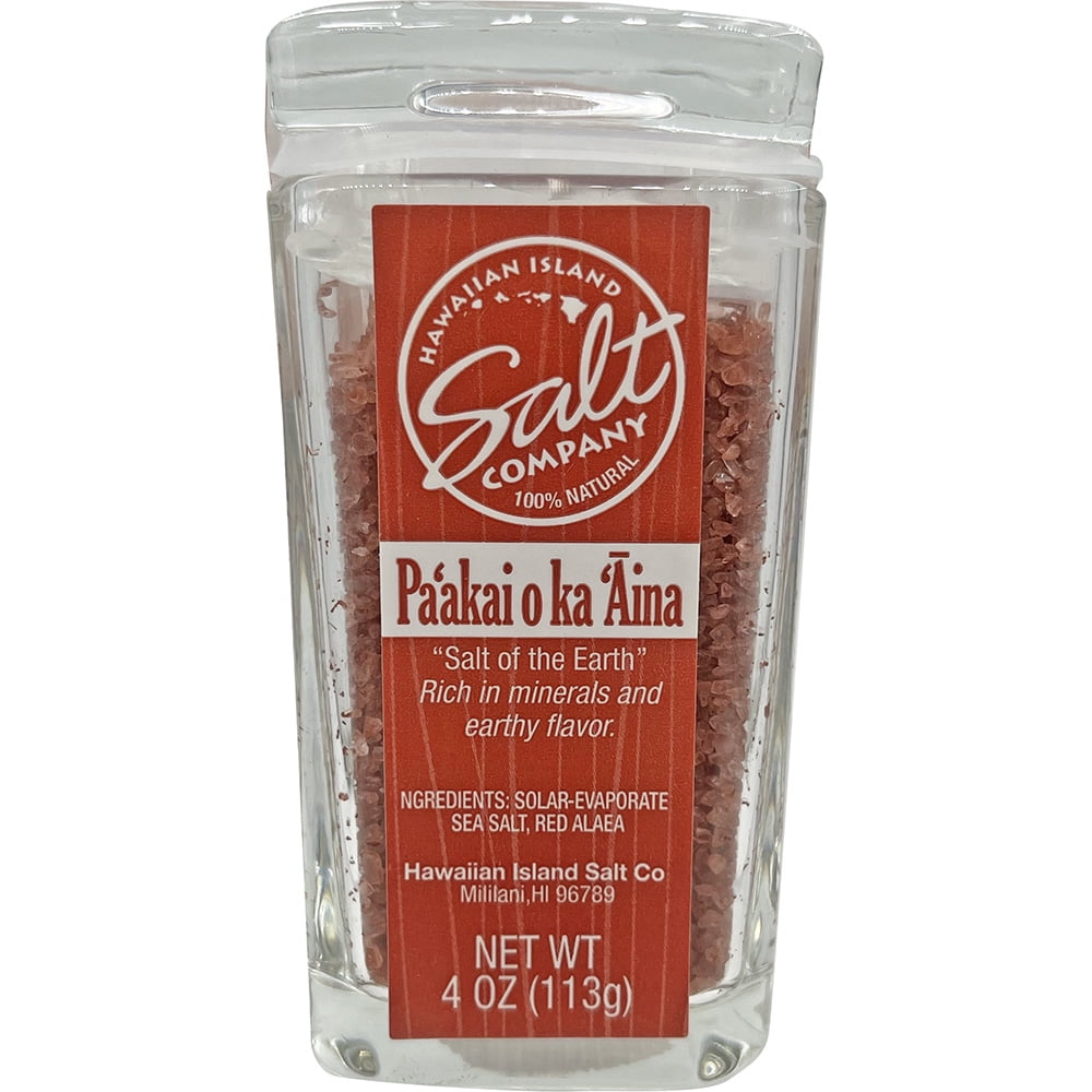 Hawaiian Island Salt Company Pa'akai o ka 'Aina "Salt of the Earth" Salt 4oz Glass Jar