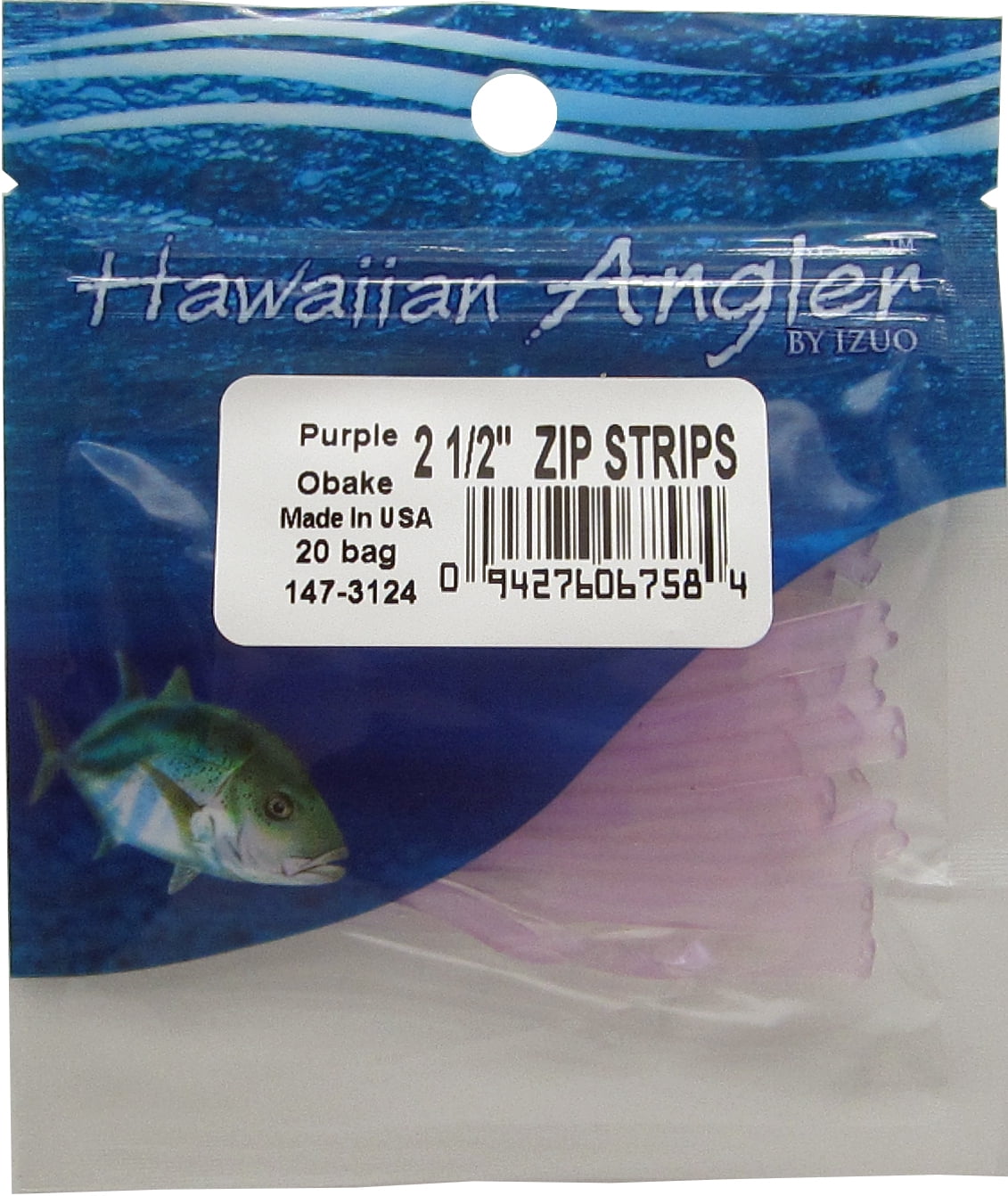 Hawaiian Angler Zip Strip Purple Obake Fishing Lures (20 Count)